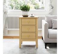 Core Products Henley Three Drawer Light Oak Effect Bedside Cabinet With Metal Runners