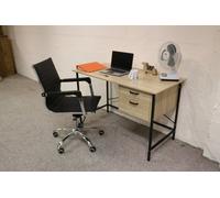Core Products Home Office 2 Drawer Desk, Oak Effect With Metal Legs, H76.0Cm X W120.0Cm X D60.0Cm
