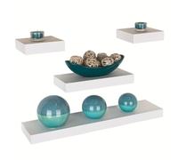 Core Products 4 Piece Narrow Hudson Wall Shelf Set - Matt White, White
