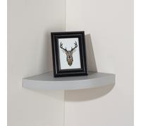 Core Products Light Grey Floating Corner Shelf Kit 30Cm - Hudson Modern Wall Shelf For Storage And Display