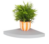 Core Products Hudson Floating Corner Shelf Kit, Thick Box Shelving Unit, W29.5 x D29.5 x H3.8 cm, Matte Grey Finish with Concealed Wall Brackets, Simple Installation for Bedroom, Kitchen, Hallway