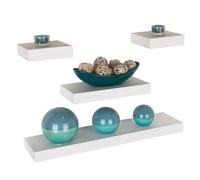 Core Products Hudson Floating Shelves Set of 4, White Four Piece Wall-Mounted Box Shelf Kit | Storage Display Units for Living Room, Bedroom, Hallway, Bedroom | Decorative Display & Matte Finish