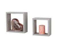 Core Products Hudson Set Of 2 Wall Cubes - Light Grey, Grey