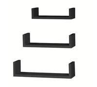 Core Products Hudson Set Of 3 Floating "u" Shape Wall Shelf Kit - Matt Black