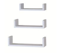 Core Products Hudson Set Of 3 Floating "u" Shape Wall Shelf Kit - Matt White