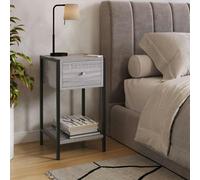 Core Products Kelly One-Drawer Compact Bedside Cabinet with Undershelf - Grey Oak Effect
