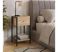 Core Products Kelly One-Drawer Compact Bedside Cabinet with Undershelf - Oak Effect