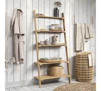 Solid Pine Ladder Design Shelf Unit With Slatted Shelves - Natural Pine Wood Core Products Light Oak One Size