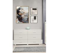 Core Products Lido White 3+3 Chest Of Drawers White, White