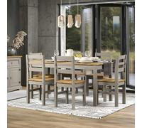 Core Products Grey Corona Large Linea Table And 6 Chair Dining Set, Grey