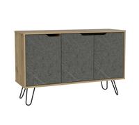 Core Products Manhattan Medium Sideboard With 3 Doors Bleached Pine, Grey