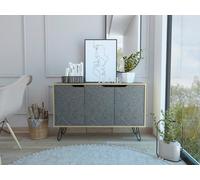 Core Products Manhattan Medium Sideboard With 3 Doors Bleached Pine, Grey