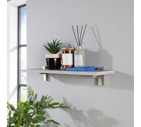 Core Products Modern Grey-Oak Effect Wall Shelf - Lavant Slimline Shelf with Metal Brackets, 60cm in Light Grey Core Products Light Grey