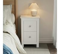Core Products Nairn White 2 Drawer Petite Bedside Cabinet - H56cm x W35cm x D32cm Core Products White