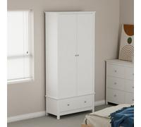 Core Products Nairn White 2 Door, 1 Drawer Wardrobe - H189cm x W90cm x D55cm Core Products White