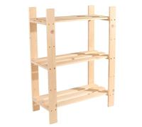 Core Products 3 Tier Narrow Shelf Storage Unit, Natural Sanded Pine, Clear