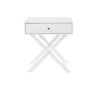 Core Products Options 1-Drawer X-Leg Premium Bedside Cabinet - white