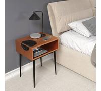 Core Products Options Galaxy Metal Bedside Table In Copper Effect With Black Legs - Modern Geometric Side Table 55.6 X 46 X 35.8Cm