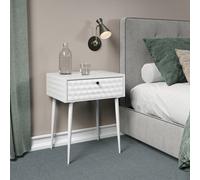 Core Products Options Saturn White Metal 1 Drawer Bedside Cabinet - Black Handle 56 X 46 X 36Cm