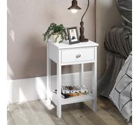 Core Products Options Shaker, 1 Drawer Petite Bedside Cabinet - H49cm x W30cm x D30cm in White Core Products White