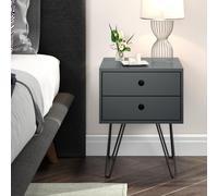 Core Products Options Telford, Metal Leg 2 Drawer Bedside Cabinet - H54cm x W40cm x D40cm in Dark Blue Core Products Dark Blue