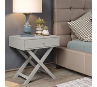 Core Products Options Grey X Leg 1 Drawer Bedside Cabinet Grey, Grey