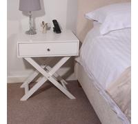 Core Products Options X Leg 1 Drawer Petite Bedside Cabinet - H60cm x W55cm x D40cm in White Core Products White