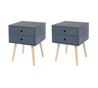 Core Products Pair Of 2 Scandia 2 Drawer Bedside Cabinets, Painted Finish, Finger Apertures