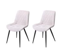 Core Products Pair of Aspen Diamond Stitch Fabric Dining Chairs with Tapered Legs in Natural | Size: 2 Pack Core Products Natural 2 Pack