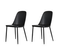 Core Products Aspen Duo Chair Black Plastic Seat with Black Metal Legs Pair
