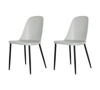 Core Products Aspen Duo Chair Light Grey Plastic Seat with Black Metal Legs Pair