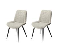 Core Products Pair of Aspen Diamond Stitch Upholstered Fabric Chairs - Light Grey
