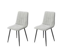 Core Products Pair of Aspen Straight Stitch Fabric Dining Chairs with Tapered Legs in Light Grey Core Products Light Grey