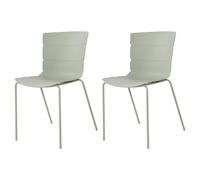 Core Products Bali Set of 2 Light Green Plastic Kitchen Chair - Wilko