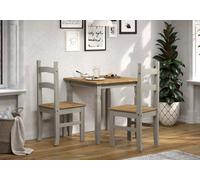 Core Products Pair Of Corona Grey Solid Pine Chairs, Grey Wax Finish With Antique Wax Seat H100.0Cm X W40.5Cm X D47.0Cm