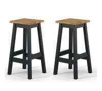 Core Products Corona Black Live Edge High Breakfast Stools Pair, Black