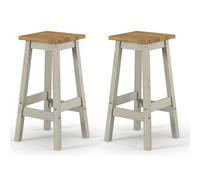 Core Products Corona Grey Live Edge High Breakfast Stools Pair, Grey