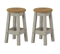 Core Products Corona Grey Low Round Breakfast Stools Pair, Grey
