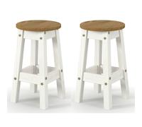 Core Products Corona White Low Breakfast Stools Pair, White