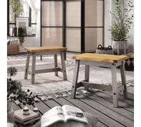 Core Products Pair of Corona Single Dining Benches - Live Edge, Pine, Scandinavian in Grey Core Products Grey