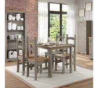 Core Products Pair of Corona Solid Pine Chairs in Grey Core Products Grey