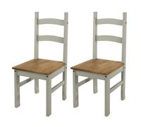 Corona Grey Solid Pine Dining Chair Set of 2, Grey