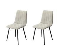 Aspen Straight Stitch Dining Chair With Black Tapered Legs (Pair) Core Products Light Grey One Size