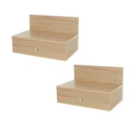 Core Products Kelly Single Drawer Oak Effect Wall-Mounted Open Bedside Table Set of 2 - Wilko