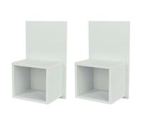 Core Products Kelly Single Shelf Matt White Effect Wall-Mounted Open Bedside Table Set of 2 - Wilko