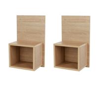 Core Products Pair of Kelly Wall Hanging Open Compact Bedside Tables in Light Oak Core Products Light Oak