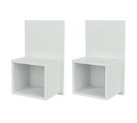 Core Products Pair of Kelly Wall Hanging Open Compact Bedside Tables in White Core Products White