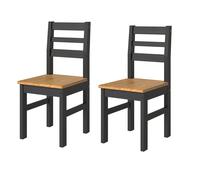Linea Pair of Ladder Back Chair Black, Brown