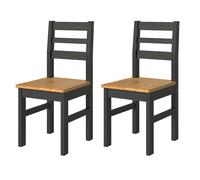 Core Products Linea Pair of Ladder Back Chair Black, Brown