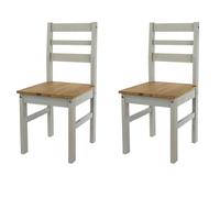 Core Products Linea Pair of Ladder Back Chairs Grey, Brown